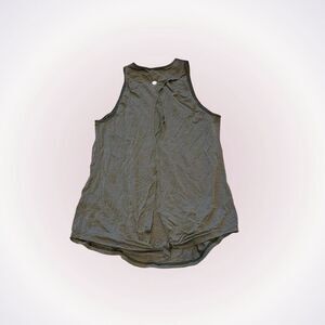 Lululemon green high neck tank top with open back | Sz 4